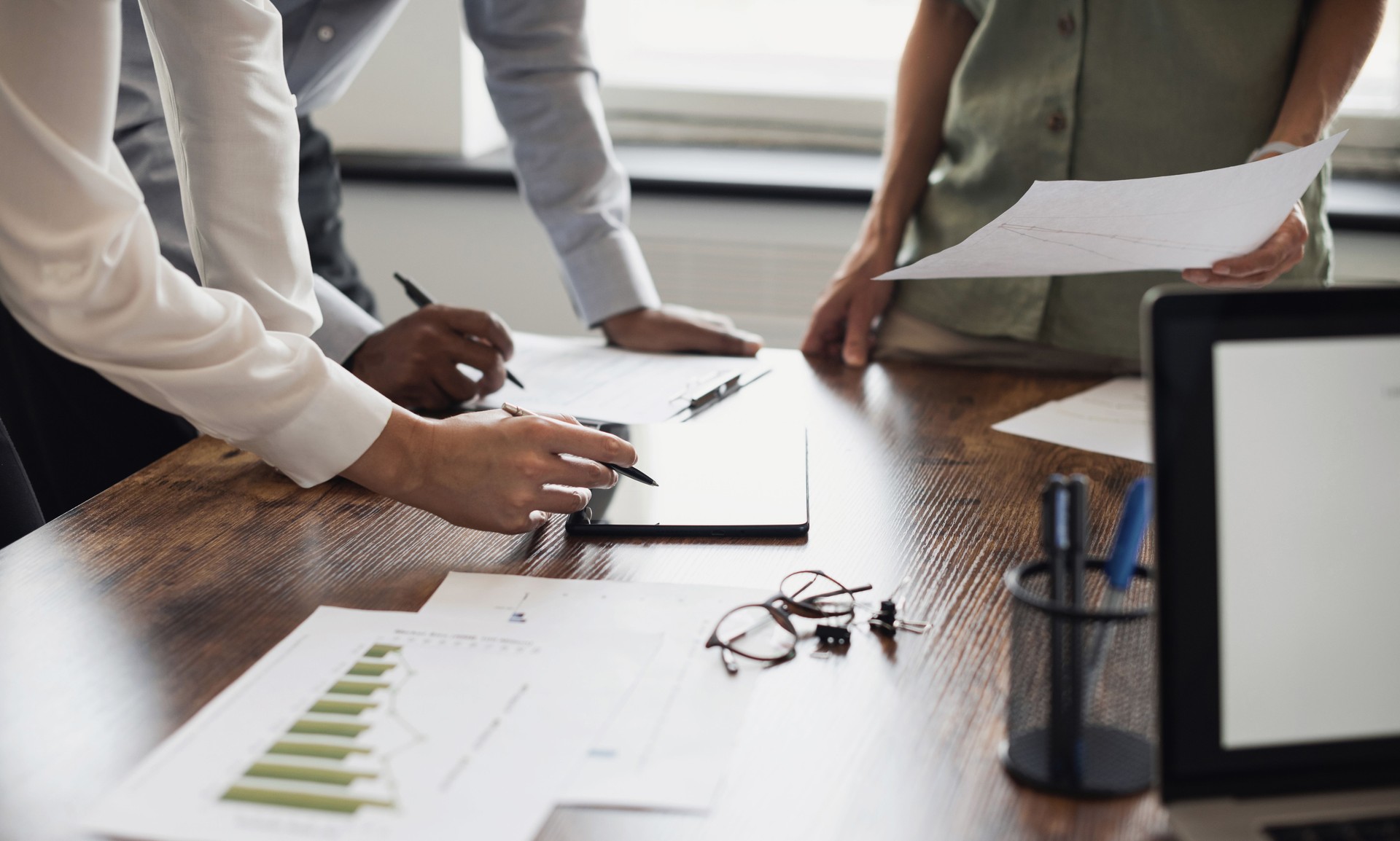 Business people working together in office and planning new project